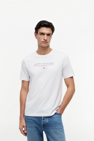 Tommy Hilfiger Brand Love New Rwb Reg Tee Erkek Beyaz T-shirt - Mw0mw44359