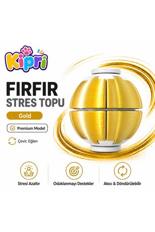 Spinner Ball Rulmanlı Fırfır Stres Topu Bas-çevir 3d Baskı Fidget Oyuncak Altın