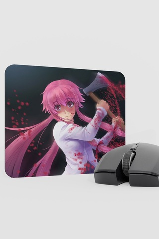 Mirai Nikki Anime V2 - 22x18 Gaming Kauçuk Kaymaz Taban Mouse Pad Fare Altlığı