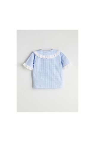 LC Waikiki Alıta Cıty Farkıyla Lcw Kids Mavi Ekose Loose & Bol Kız Çocuk Gömlek Mavi - 930172549 Mavi