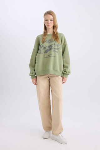 Defacto Coool Oversize Geniş Kalıp Bisiklet Yaka Baskılı Kalın Sweatshirt D5384AX24AUKH461 Haki