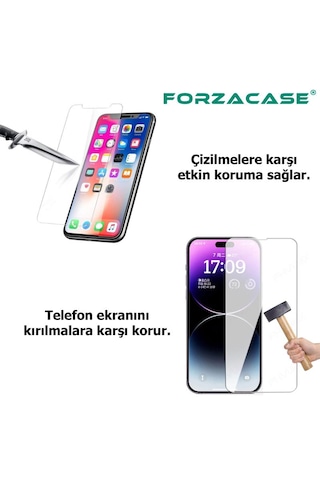 Forzacase İphone 17e İle Uyumlu Temperli Kırılmaz Cam Ekran Koruyucu - Fc002