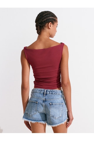 Dilvin 72014 Kar Yıkama Kısa Denim Şort-mavi Mavi