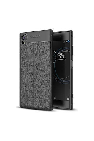 Sony Xperia Xa1 Plus Kılıf Zore Niss Deri Desenli Silikon Kılıf