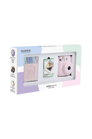 Fujifilm Instax Mini 12 Fotoğraf Makinesi + 10'lu Film + Mandal Pembe