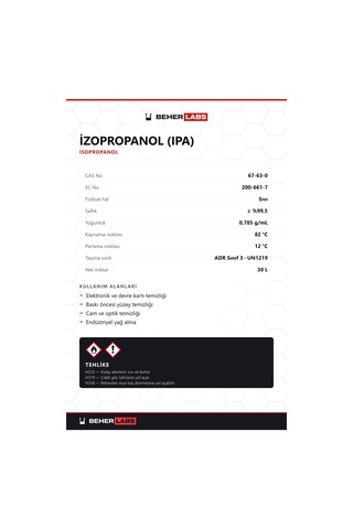 Beherlabs İzopropanol Ipa 30 L