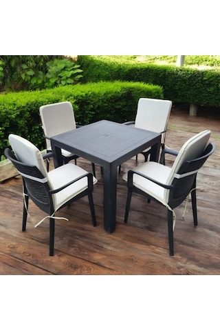 Sandalye Minderi Büyük Arkalıklı Yıkanabilir Fermuarlı Lastikli 6'lı Krem Bej 4 Cm Sünger Bej