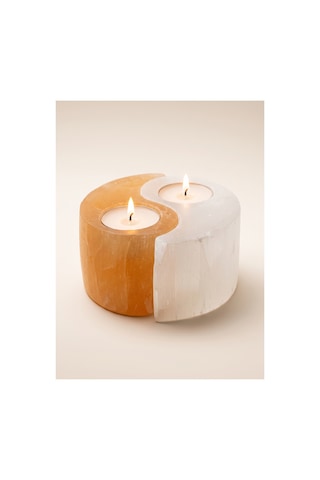 Selenit Taşı Yin-yang Tealight Mumluk Diğer