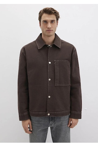 Mavi Cep Detaylı Kahverengi Erkek Gömlek M0211779-70219 Kahverengi