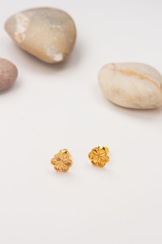 22 Ayar 1,1 Gram Çiçek Model Altın Küpe