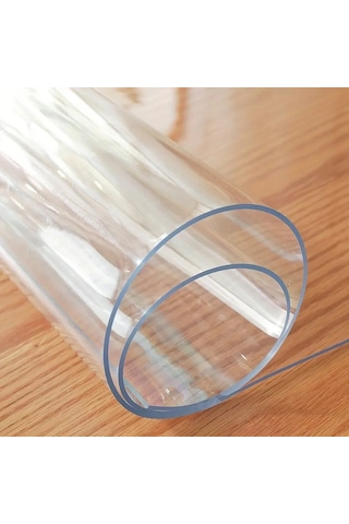2 Mm Şeffaf Pvc Masa Örtüsü Kristal Netlikte Masa Koruyucu Şeffaf