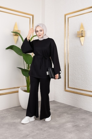 Nevayla Moda Mevsimlik Modal Kumaş Takım - T114 Siyah