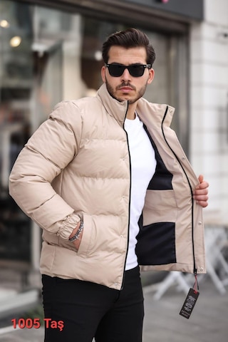 Classics Men Slim Fit Rüzgar Geçirmez Elyaf Dolgulu Mont Bej