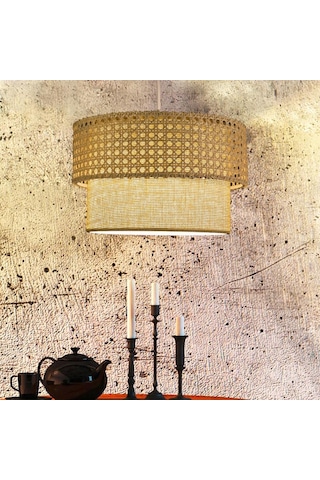 Rattan Serisi Örme Tasarım Sarkıt Hasır İç Kısım Salon Avize Yatak Odası Sarkıt