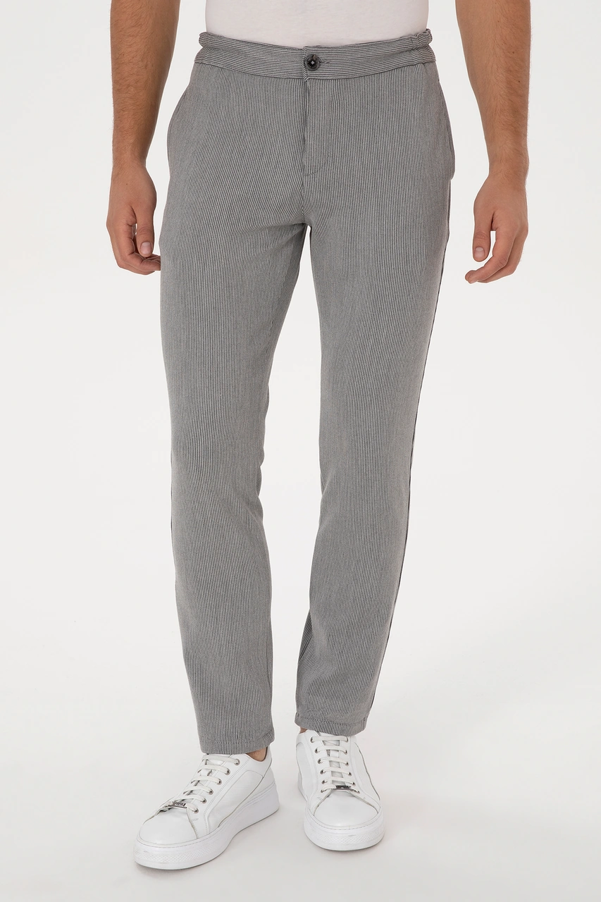 U.S. Polo Assn. Erkek Açık Gri Slim Fit Kanvas / Chino Pantolon 50311981-VR001