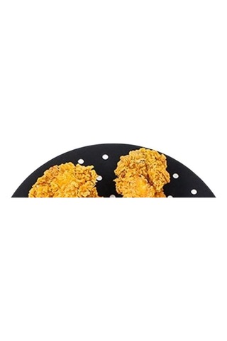 Siyah Isıya Dayanıklı Yıkanılabilir Silikon Fırın Ve Airfryer Yuvarlak Model Pişirme Matı 20 Cm 5580