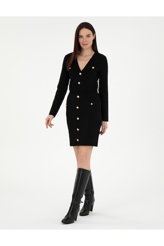 Pierre Cardin Kadın Siyah Elbise Triko 50290605-vr046 Siyah