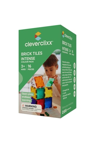 Cleverclixx Brick Tiles Pack Manyetik Bloklar, Intense 16 Parça