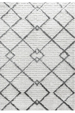 Yumuşak Bukle Tabanlı Modern Kabartmalı 3d Izgara Desenli Krem Gri Renkli Halı