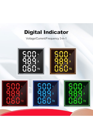 Reedark 3 Gösterge 1 Arada: Ac Voltaj, Akım Ve Frekans Ölçer 60-500v/0-100a/20-75hz