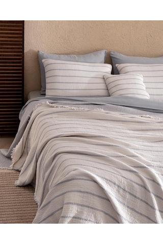 Madame Coco Marguerite 8 Parça Çeyiz Seti Ekru - Gri Gri - Ekru