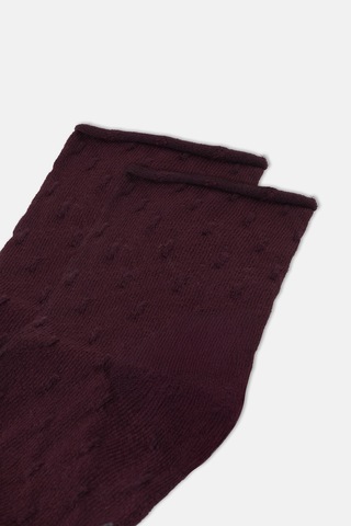 Suwen Raindrops Diyabet Lastikli Soket Çorap Wss12010382102 Bordo