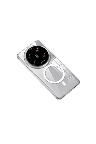 Adige Xiaomi 14 Ultra Uyumlu Kılıf Sert Mika Magsafe Kablosuz Şarj Özellikli Sararma Yapmaz