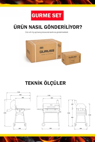 Guruss CG-075 Mangal PRO Gurme Paketi | Kullanıma Hazır SET | Kur, Yak, Keyfini Çıkar