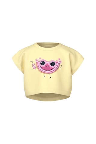 Name It Nmfvıima Capsl Kız Çocuk Crop T-shirt 13228148 Sarı