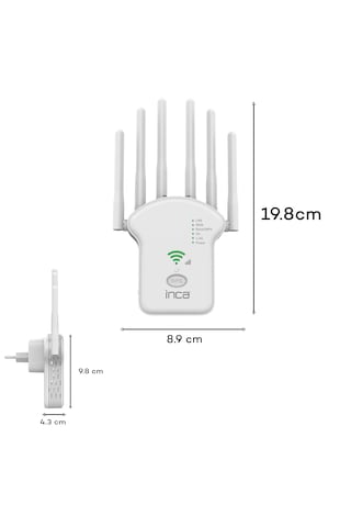 Inca Ire-1200 1200mbps Wi-fi Sinyal Güçlendirici Menzil Genişletici Repeater Dual Band