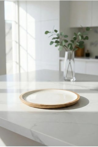 Mango Agacı Servis Tabağı & Sunum Tabağı 25 Cm Krem Çok Renkli
