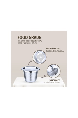 Leezsing Paslanmaz Çelik Kahve Kapsülü Yeniden Doldurulabilir Kahve Kapsülleri Espresso Kapsülleri Kahve Makinesiyle Uyumlu