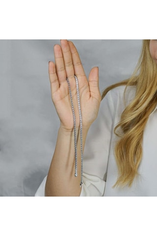 Modagümüşevi Pırlanta Tasarımlı Yuvarlak 925 Ayar Gümüş Su Yolu Kolye 45 Cm