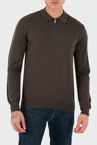Gran Sasso Erkek Polo Yaka Kazak 55125 14290 177 Kahve Kahve