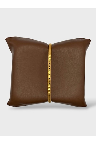 Arnes Jewelry Çelik 22 Ayar Altın Kaplama Desenli Ajda Bilezik - 1 Adet 20 Cm Ar621nes Gold