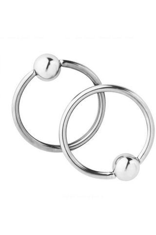 Homyl 1 Çift Paslanmaz Çelik Burun Tragus Dudak Tutucu Boncuklu Gümüş