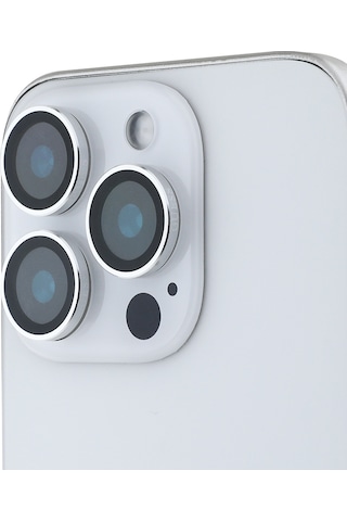 Apple Uyumlu iPhone 17 Pro Max Guess Lisanslı Metal Kamera Lens Koruyucu Gümüş