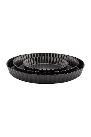 Xurunkeji Turta Kalıbı, Yapışmaz Turta Kalıbı, Yuvarlak Kiş Tart Tepsisi, Çıkarılabilir Tabanlı Pizza Tabağı, Fırın Kapları 14/20/24 Cm Siyah