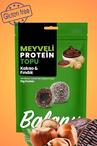Meyveli Kakaolu & Fındıklı Protein Topları 110gr X3 Adet