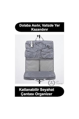 Svein Valizorganizer Seyahat Çantası Katlanabilir Askılı Yer Küçültücü Düzenleyici Çok Bölmeli Tatil Bavu Çok Renkli