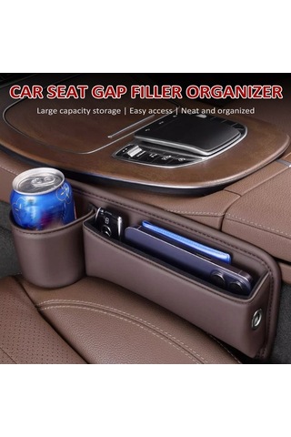 Ulzyvf Araç Koltuk Boşluğu Organizatörü - Pu Deri Telefon, Gözlük, Kartlık Saklama Kutusu