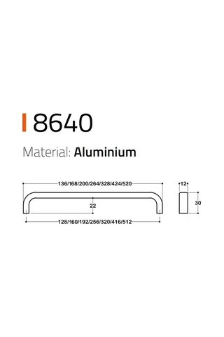 System Mobilya Kulbu Siyah Renk 512mm Kulp Sy8640 0512 Al6 Çok Renkli