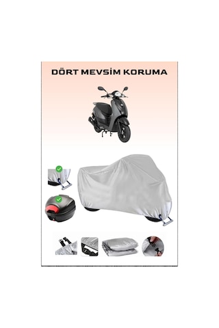 Mondial 50 Beestreet İçin Arka Çanta Ve Kilit Uyumlu Gri Motosiklet Branda, Güvenli
