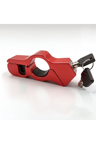 Microcase Motosiklet Direksiyon Fren Kilidi - Kask Kilitleme Kablolu E-scooter Ve Bisiklet Elcik Kilidi, Paslanmaz Çelik Güvenlik Kilidi Kırmızı - Al5871