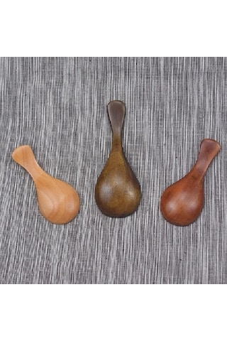 Dancemonkey 10 Adet Geniş Ağızlı Baharat Kaşığı, Kısa Saplı, Pratik Kullanım Ahşap