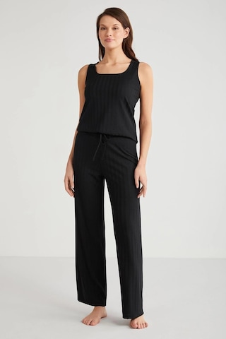 Penye Mood 3lü Kısa Kol Sabahlık Pijama Takımı Siyah