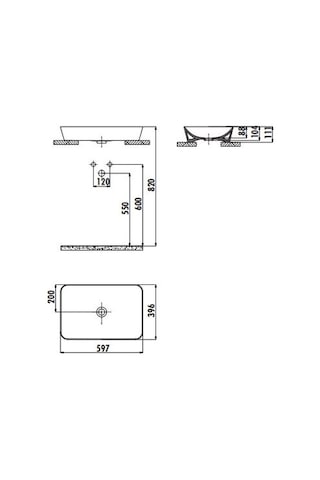 Creavit Ul060 Ultra Tezgah Üstü 40 x 60 CM Mat Antrasit Lavabo