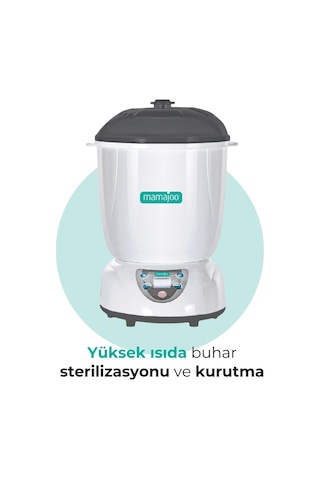 Mamajoo 5 İşlevli Buhar Sterilizatörü & Kurutucu | Mama ve Anne Sütü Isıtıcı | Buharlı Pişirici Antrasit