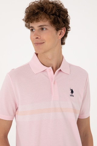 U.S. Polo Assn. Erkek Regular Fit Polo Yaka Açık Pembe Tişört 50306852-VR078