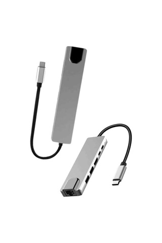 Znv Zenvia Mey İthalat 8 Port Çoklayıcı Macbook Ile Uyumlu Çoğaltıcı Type-c Dönüştürücü Tf Sd Kart Znv20